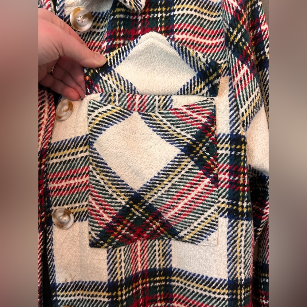 Ellison Plaid Button Up Lined Shacket Women’s Lar… - image 5
